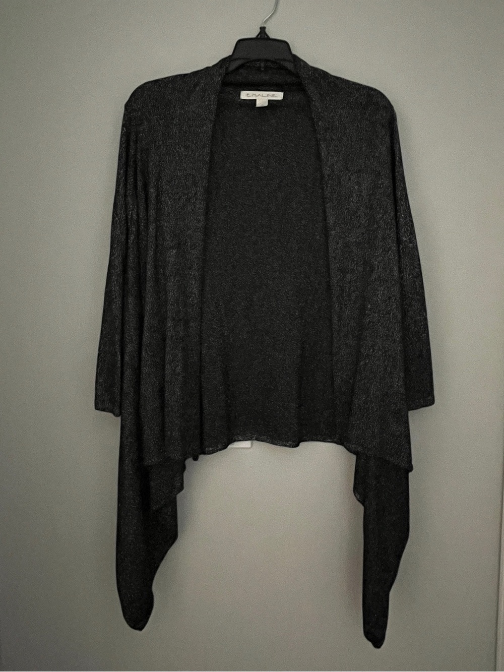Dark Gray Open Front Women's Cardigan Sweater